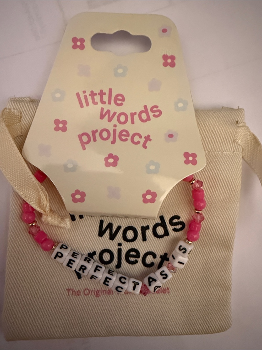 Little Words Project Perfect As Is Beaded Stretch Bracelet S/M NWT - Picture 9 of 10